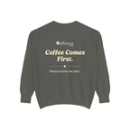 Ellianos Coffee Comes First Crewneck crewneck sweatshirt, detail view