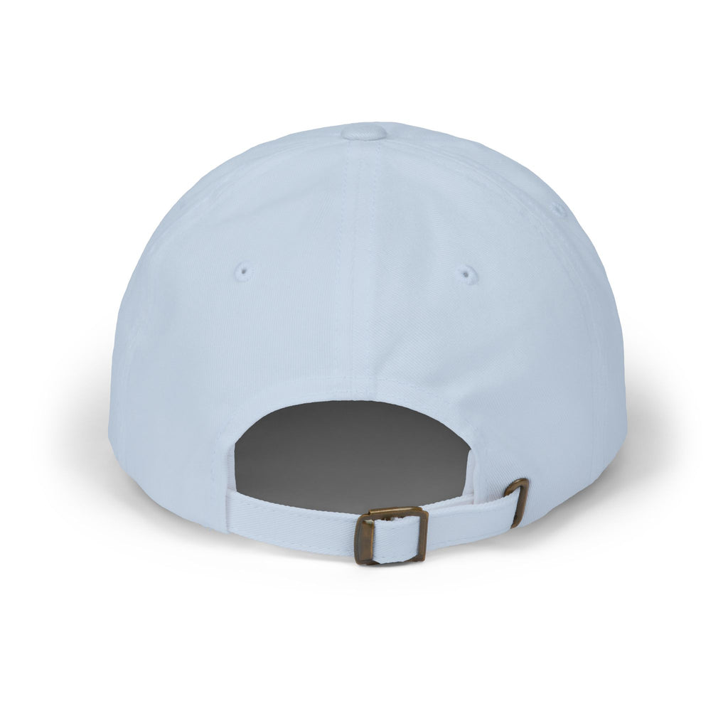 Ellianos baseball cap in blue with embroidered logo, side profile view
