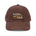 Ellianos corduroy cap in brown with embroidered logo, front view