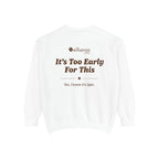 Ellianos It's Too Early For This Crewneck crewneck sweatshirt, worn on model, side
