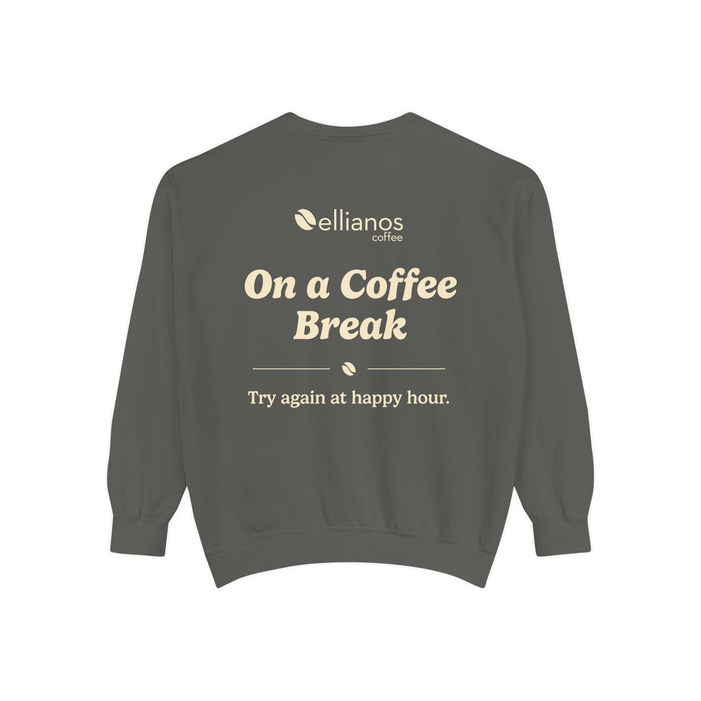 Ellianos On a Coffee Break Crewneck crewneck sweatshirt, worn on model, side