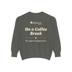 Ellianos On a Coffee Break Crewneck crewneck sweatshirt, worn on model, side