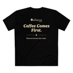 Ellianos Coffee Comes First T-Shirt t-shirt, worn on model, back