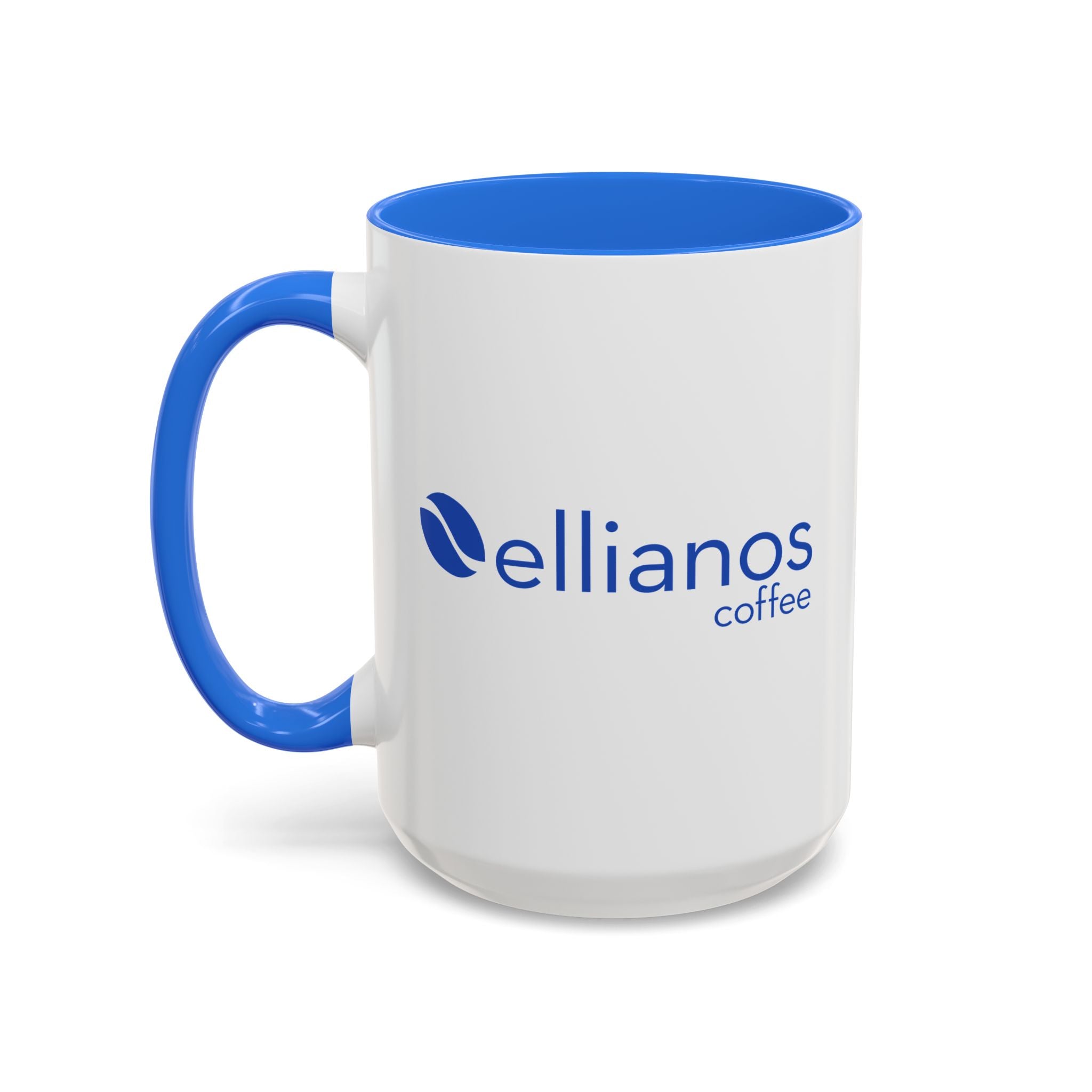 Ellianos Do Not Disturb Mug blue ceramic mug, angled view with handle visible