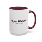 Ellianos Do Not Disturb Mug burgundy ceramic mug showing back of design
