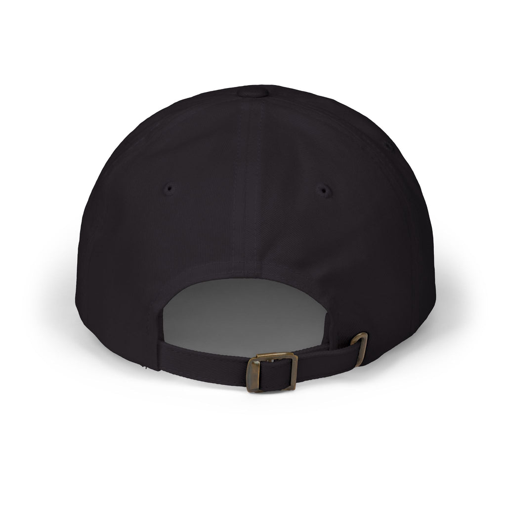 Ellianos baseball cap in black with embroidered logo, side profile view