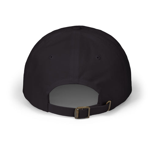 Ellianos baseball cap in black with embroidered logo, side profile view