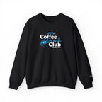 Ellianos Coffee Break Club Embroidered Crewneck crewneck sweatshirt in black, back design view