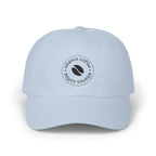 Ellianos baseball cap in blue with embroidered logo, front view