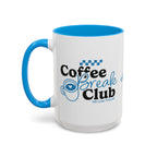 Ellianos Coffee Break Colored Mug blue ceramic mug, angled view with handle visible