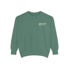 Ellianos Coffee Comes First Crewneck crewneck sweatshirt, close-up of print detail