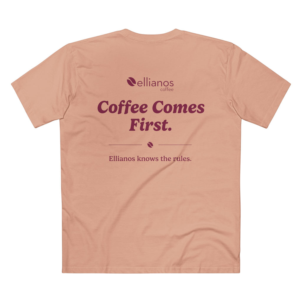 Ellianos Coffee Comes First T-Shirt t-shirt, side view