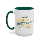 Ellianos Coffee Break Colored Mug green ceramic mug, angled view with handle visible