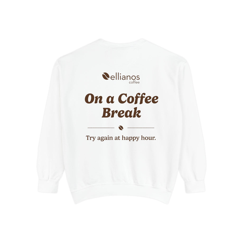 Ellianos On a Coffee Break Crewneck crewneck sweatshirt, worn on model, front