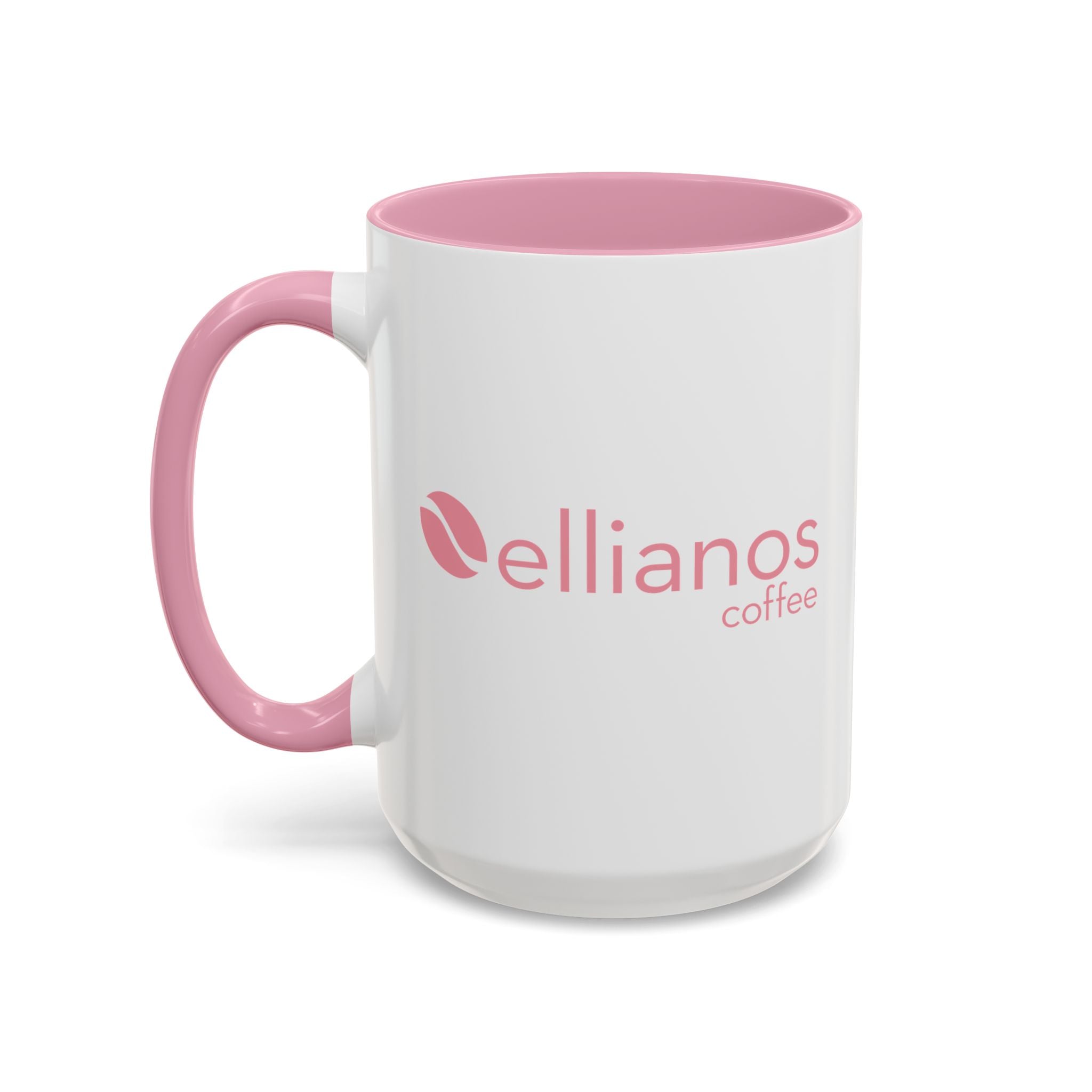 Ellianos Do Not Disturb Mug pink ceramic mug, angled view with handle visible