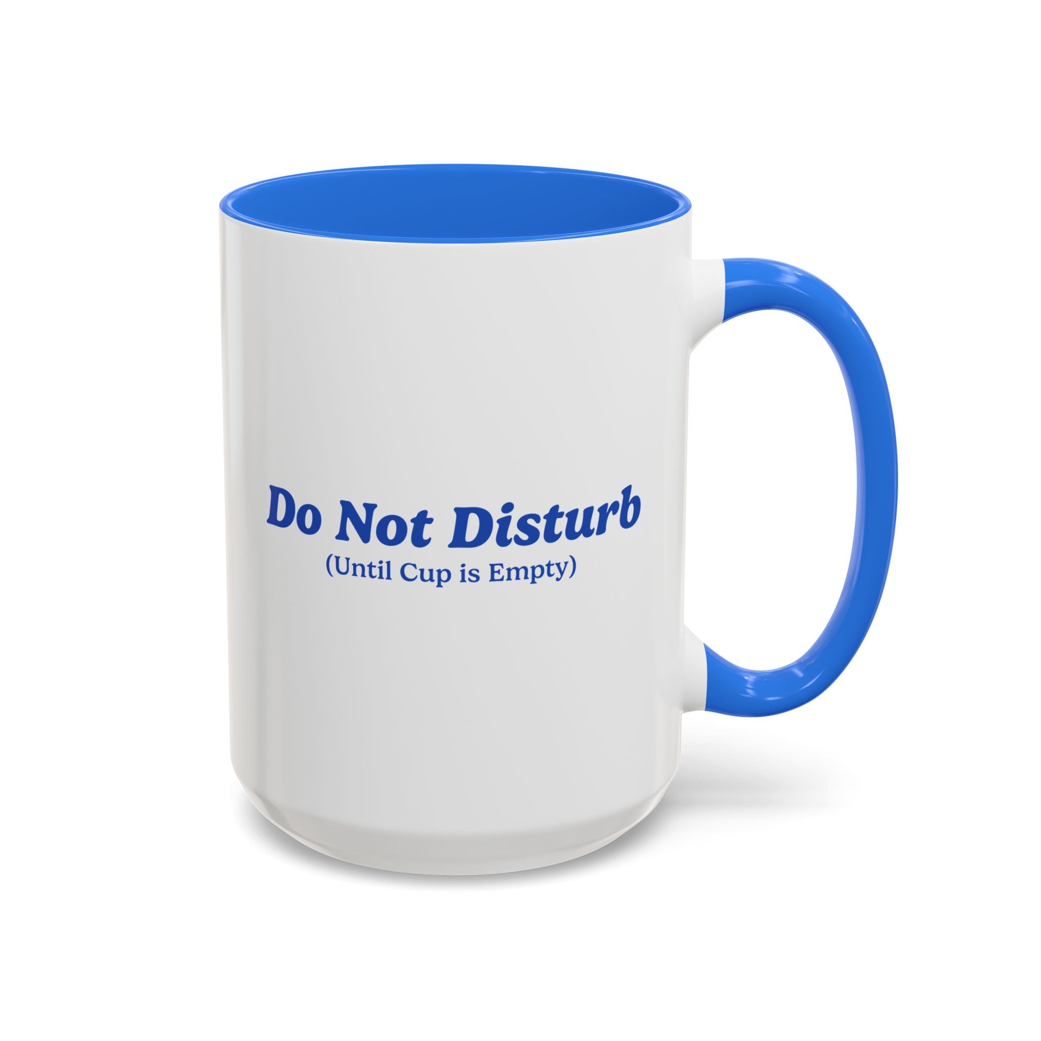 Ellianos Do Not Disturb Mug blue ceramic mug showing back of design