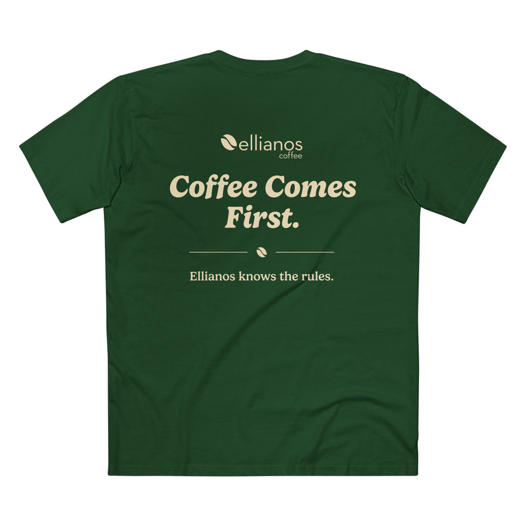 Ellianos Coffee Comes First T-Shirt t-shirt, alternate color view