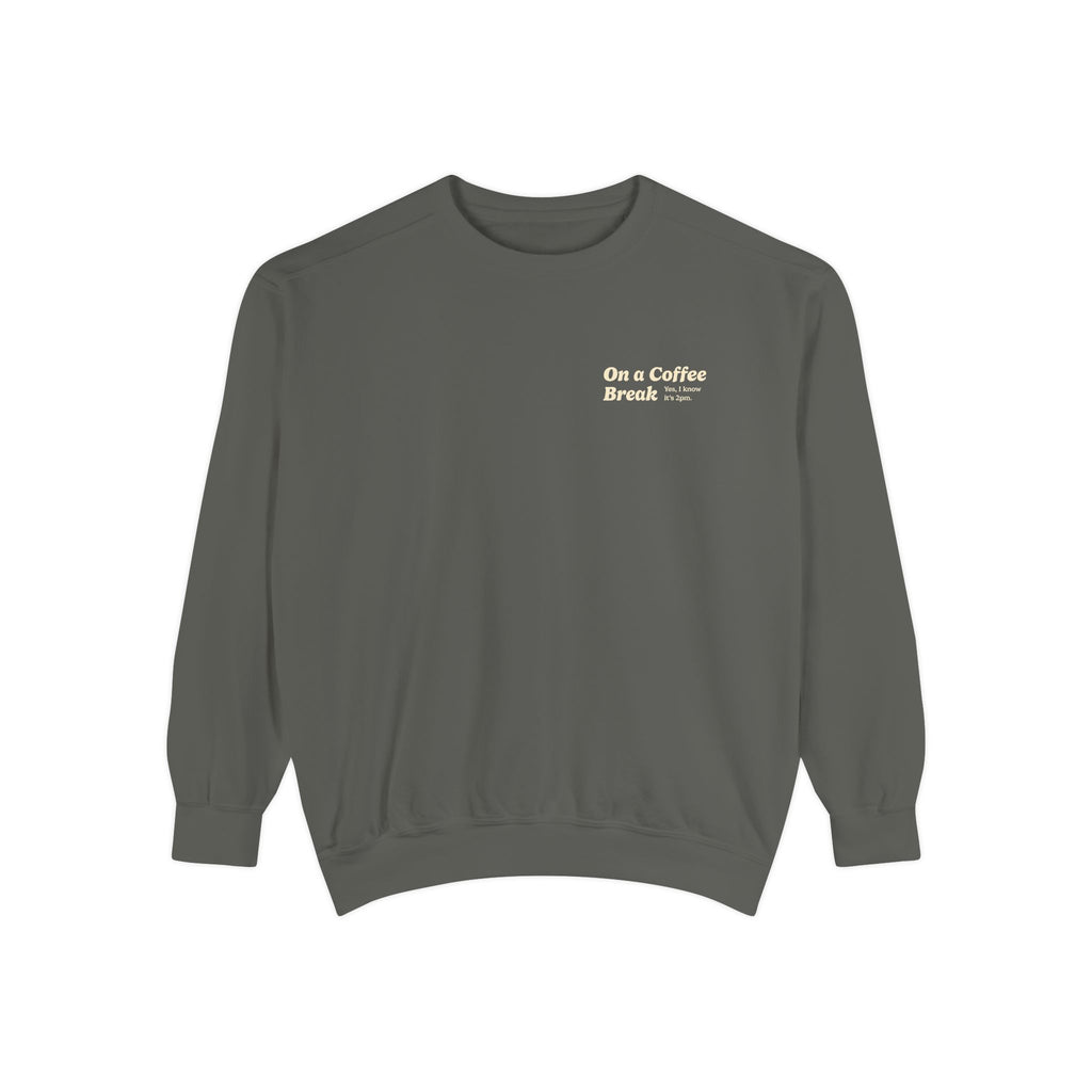 Ellianos On a Coffee Break Crewneck crewneck sweatshirt, worn on model, back