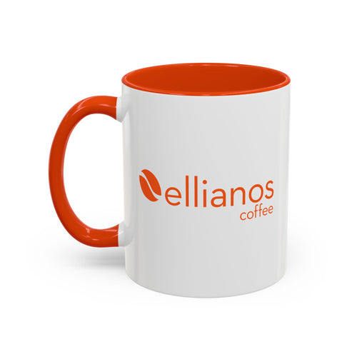 Ellianos Do Not Disturb Mug orange ceramic mug showing handle side