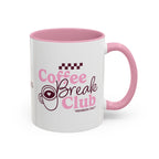 Ellianos Coffee Break Colored Mug pink ceramic mug showing back of design