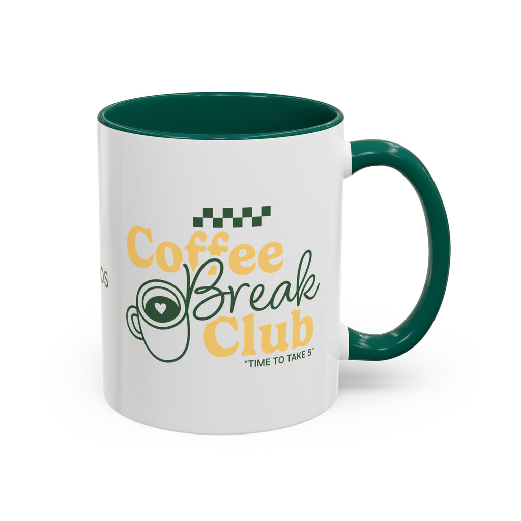 Ellianos Coffee Break Colored Mug green ceramic mug showing back of design