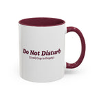 Ellianos Do Not Disturb Mug burgundy ceramic mug with printed design, front view