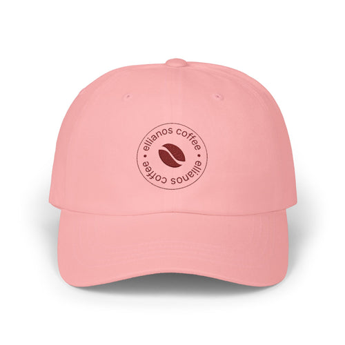 Ellianos baseball cap in pink with embroidered logo, front view