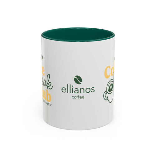 Ellianos Coffee Break Colored Mug green ceramic mug showing handle side