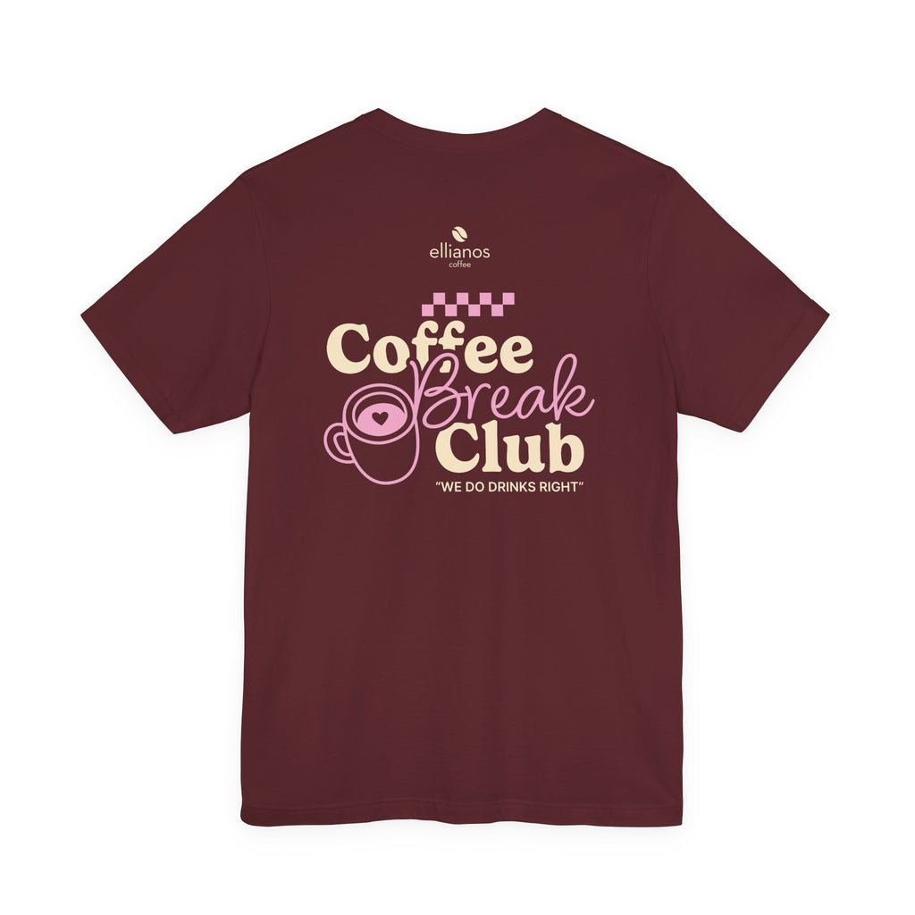 Ellianos Coffee Break Club T-Shirt t-shirt, close-up of print detail