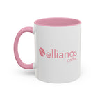 Ellianos It's Too Early For This Mug pink ceramic mug showing handle side