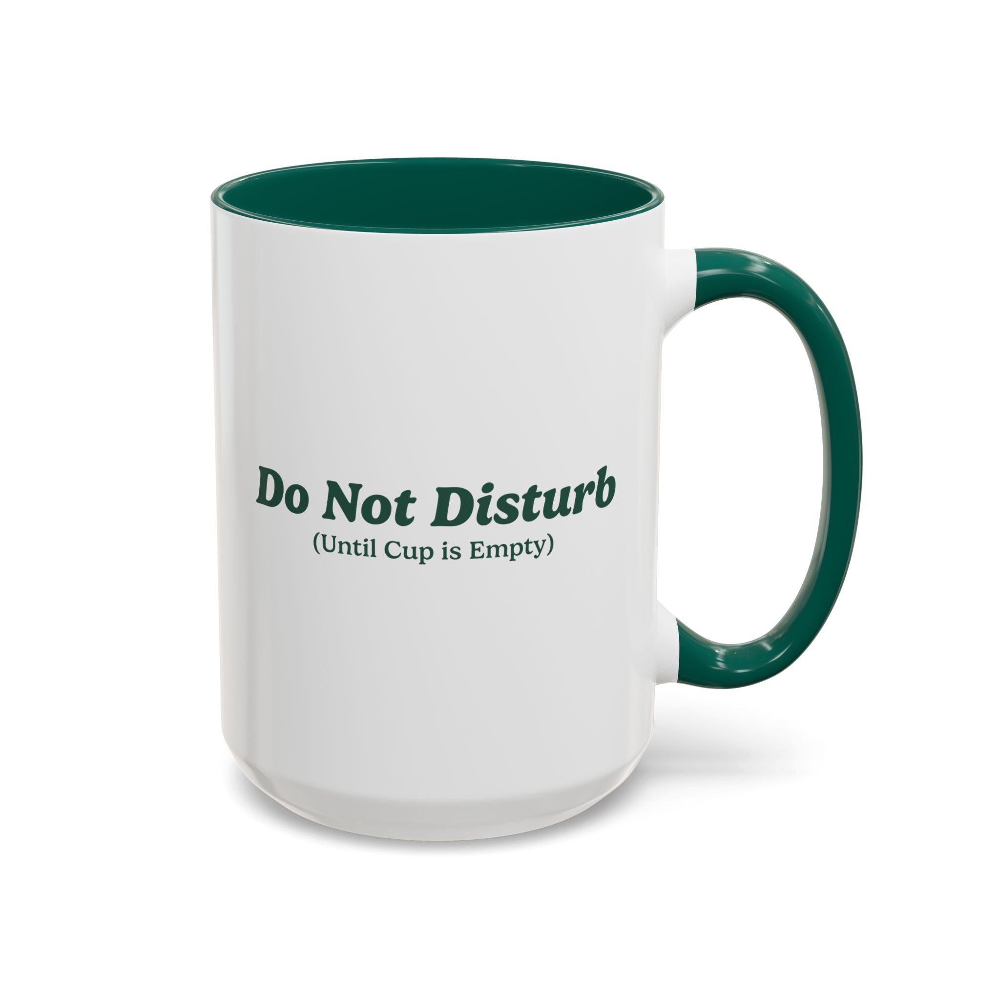 Ellianos Do Not Disturb Mug green ceramic mug showing back of design