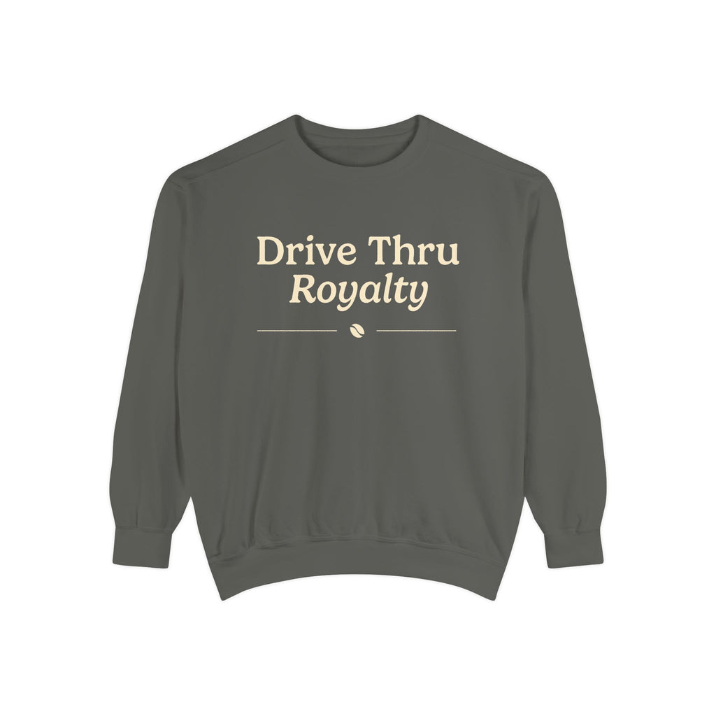 Ellianos Drive Thru Royalty Crewneck crewneck sweatshirt, worn on model, side