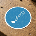 Blue Ellianos Coffee round sticker