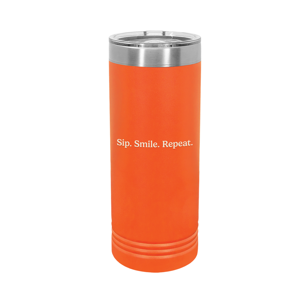 Ellianos Sip Smile Repeat Tumbler insulated tumbler, lifestyle shot