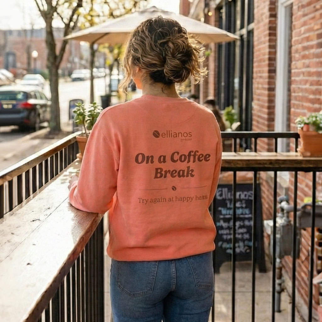 On a Coffee Break Crewneck - back view