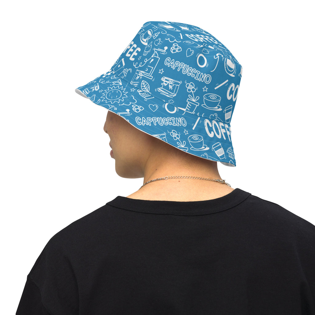 Ellianos Coffee reversible bucket hat, interior pattern from back