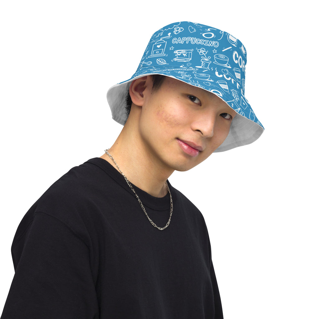 Ellianos Coffee reversible bucket hat, interior right front angle