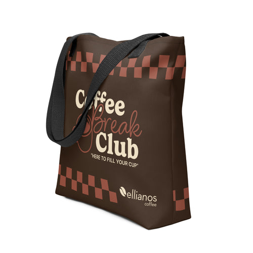 Coffee Break Club Tote Bag - Brown - front view