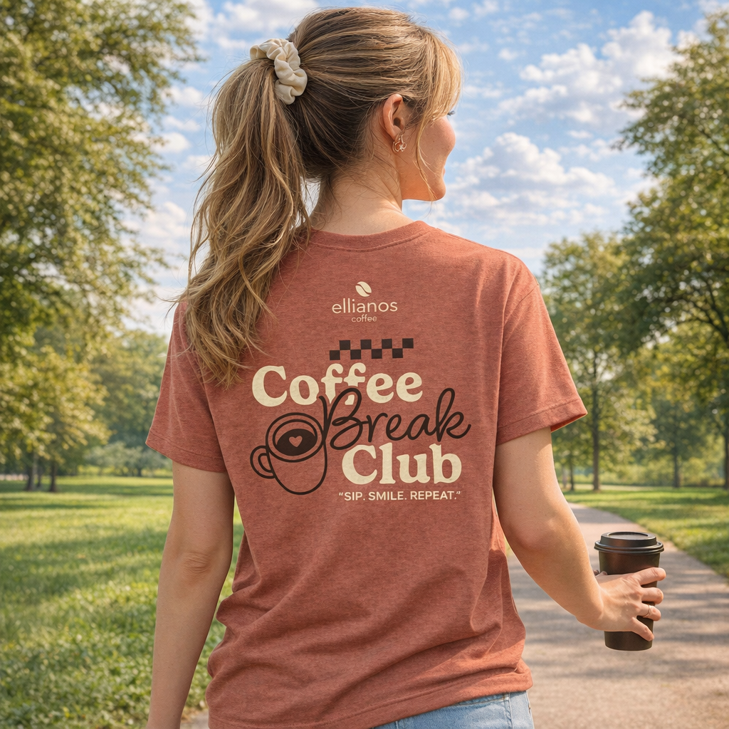Ellianos Coffee Break Club T-Shirt t-shirt, front design view