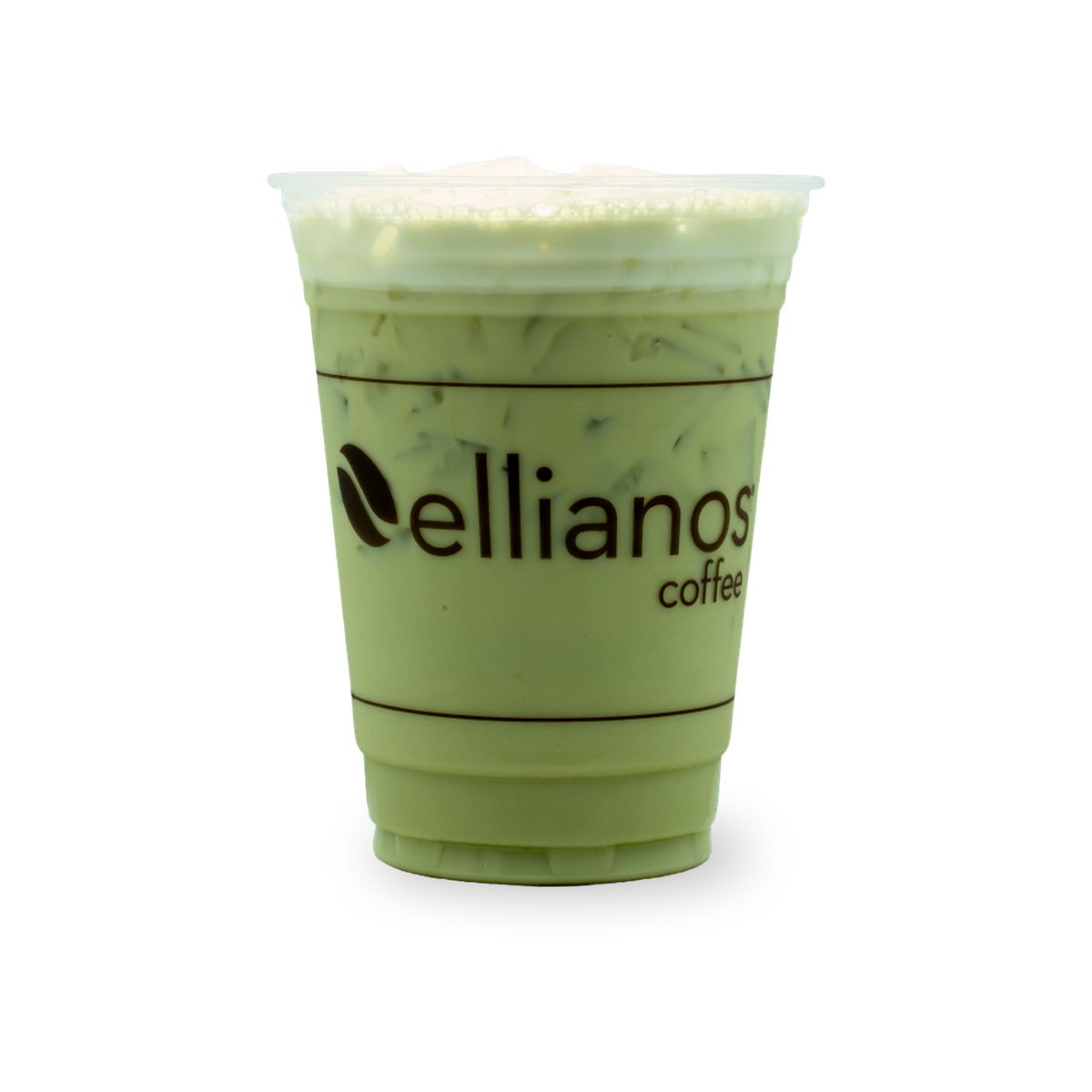 Iced Maple Spiced Matcha in an Ellianos Coffee cup