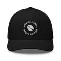 Ellianos Trucker Cap in black with embroidered logo, front view