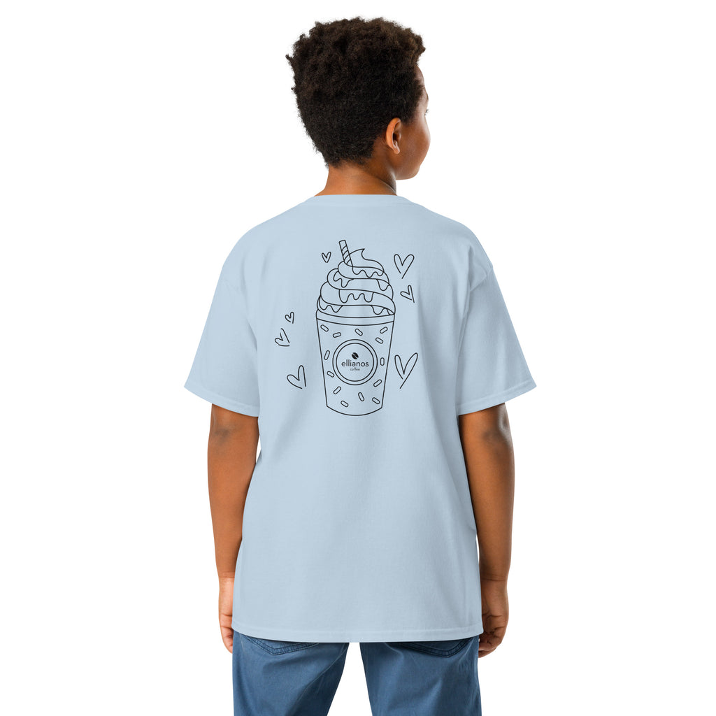 Ellianos Kids Milkshake Tee t-shirt in blue, back view