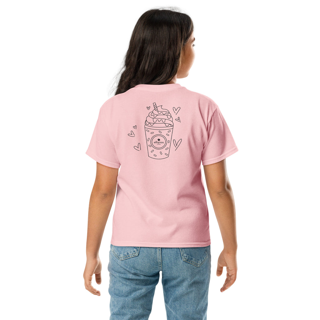 Ellianos Kids Milkshake Tee t-shirt in light pink, back view