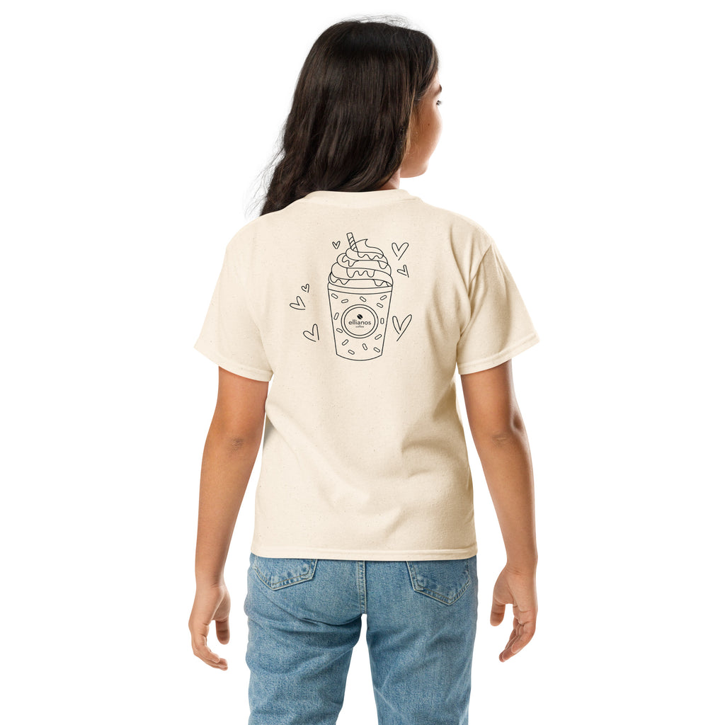 Ellianos Kids Milkshake Tee t-shirt in natural, back view