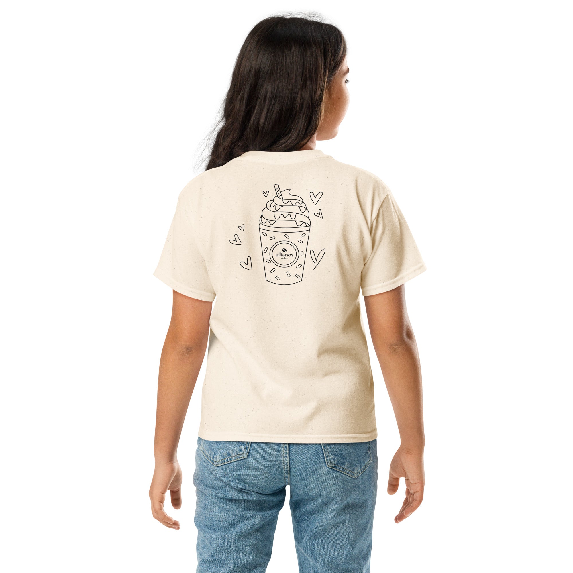 Ellianos Kids Milkshake Tee t-shirt in natural, back view