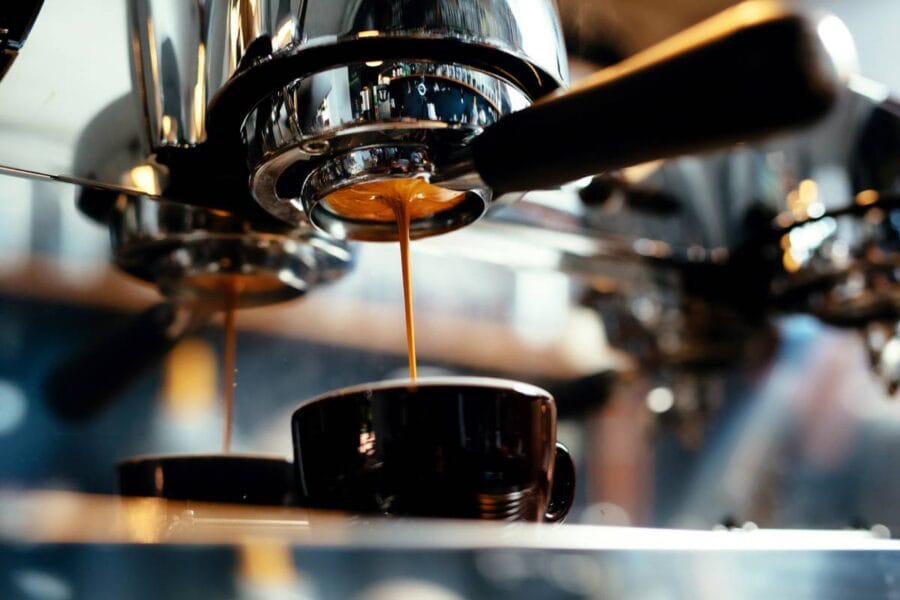 Espresso is made by an espresso machine